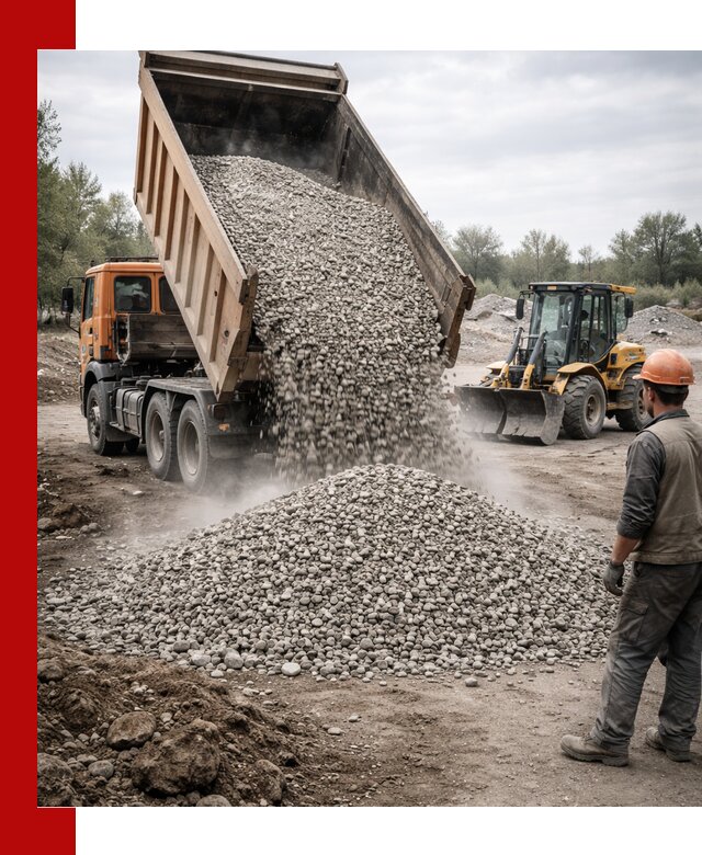 Доставка щебня в Керчи крупными и мелкими фракциями