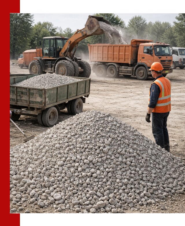 Доставка известнякового щебня фракция 20–40 в Керчи