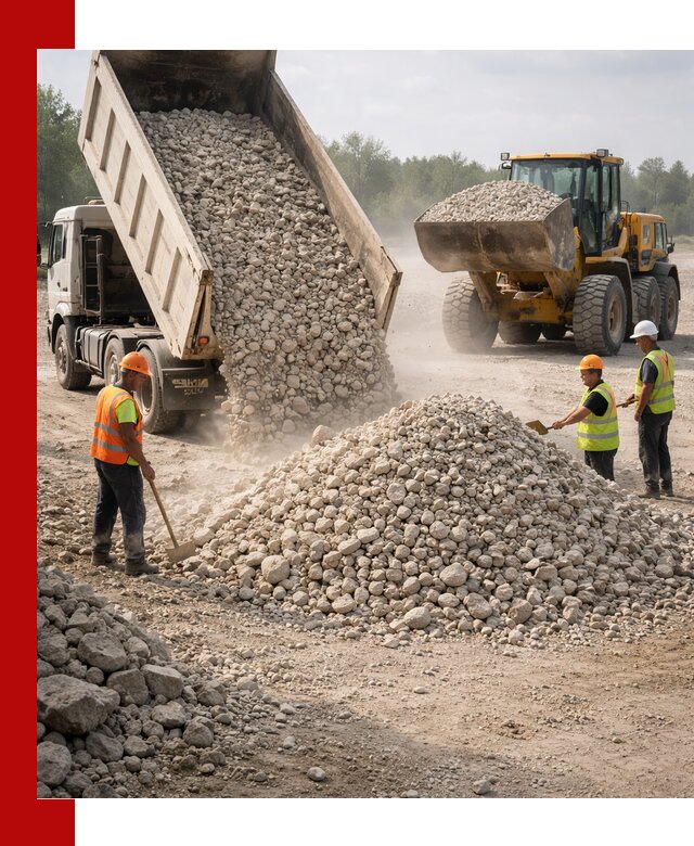 Доставка известнякового щебня фр. 40-70 в Керчи
