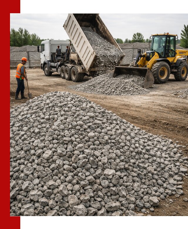 Доставка бетонного щебня фракции 40-70 в Керчи