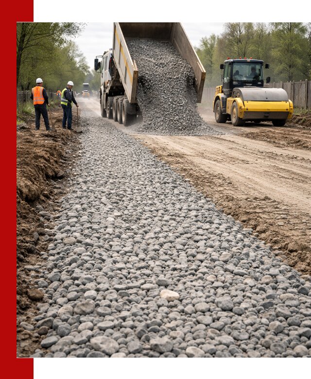 Доставка щебня для отсыпки дорог в Керчи высокого качества