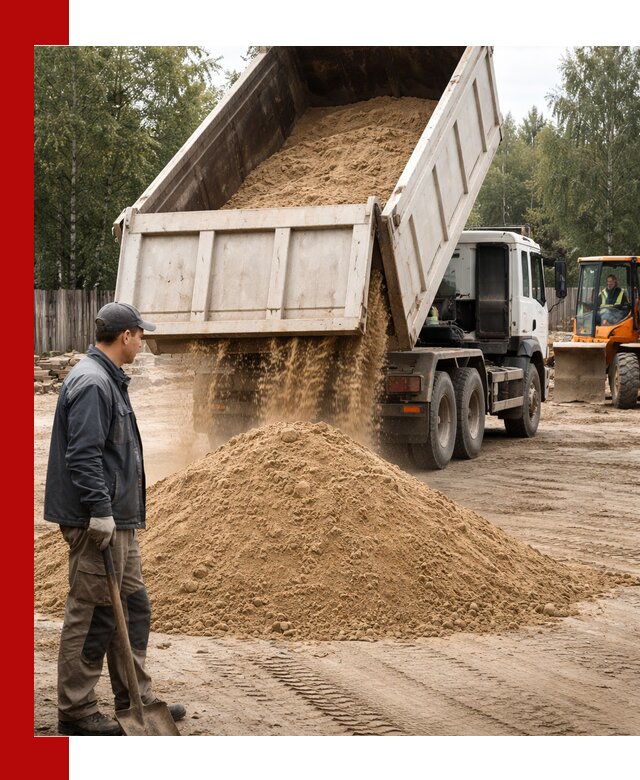 Доставка и продажа песка с разгрузкой в Керчи