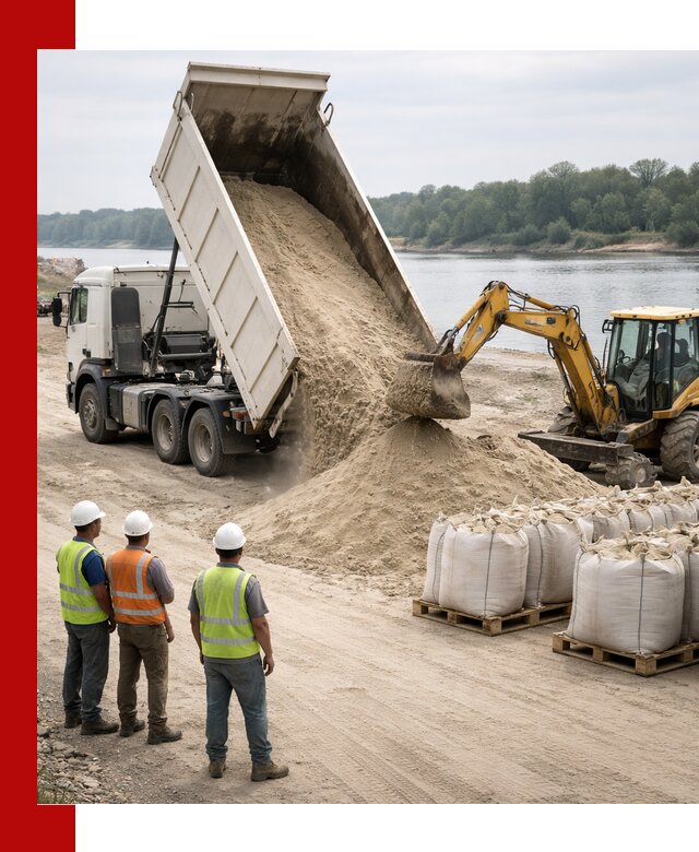 Доставка речного песка в Керчи самосвалами и погрузкой