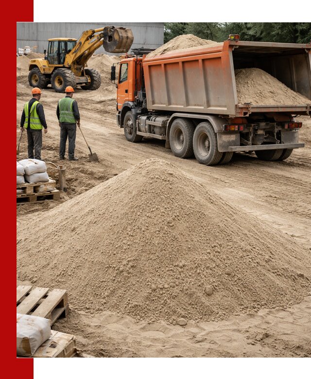 Доставка и продажа мытого речного песка в Керчи