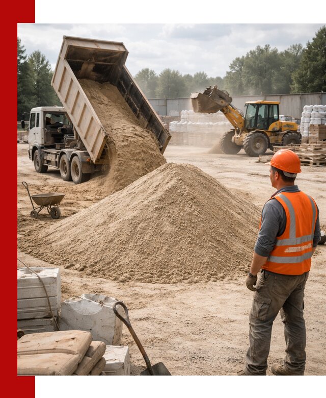 Доставка строительного песка с самосвалом в Керчи