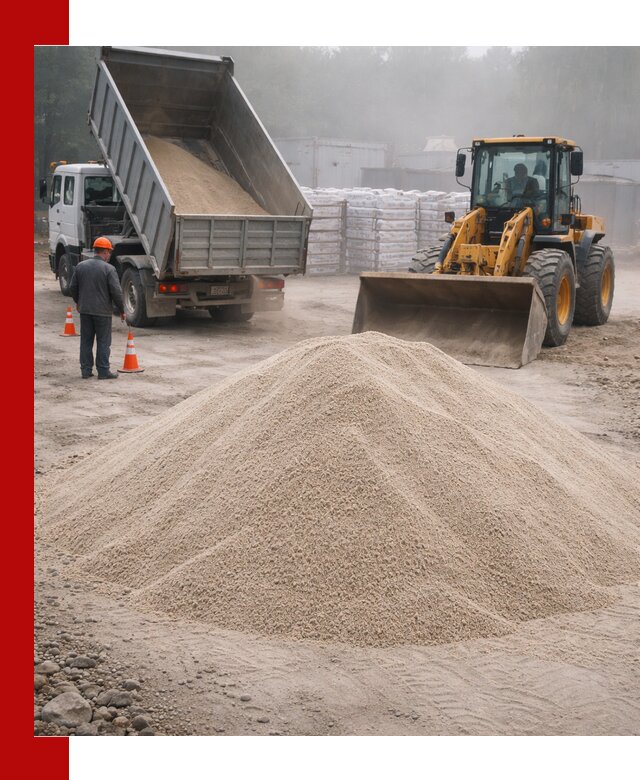 Кварцевый песок фракция 0–8 для стройработ в Керчи