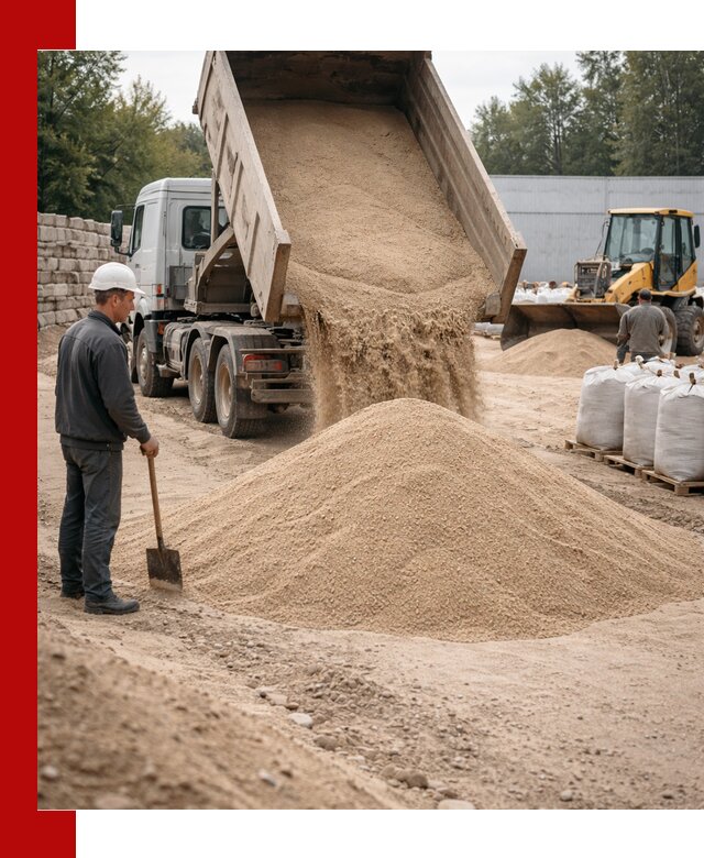 Кварцевый песок фракция 0–3 мм с доставкой в Керчи