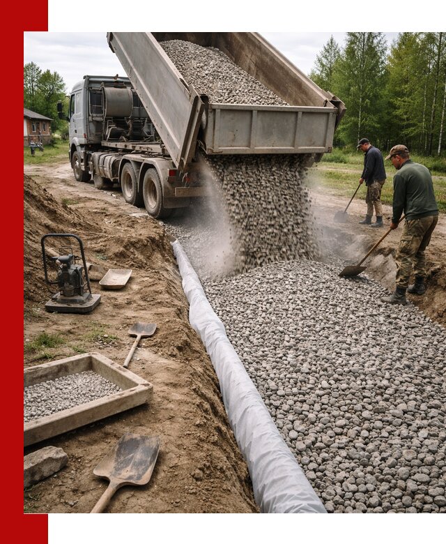 Гравий для дренажа с доставкой в Керчи качественный и недорогой