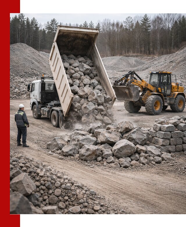 Доставка и продажа бутового гранитного камня в Керчи