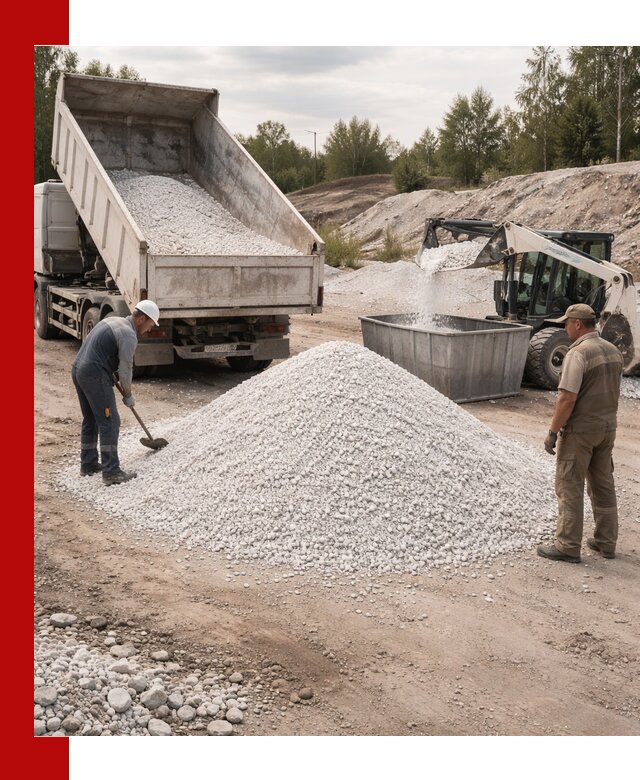 Доставка и продажа белой мраморной крошки в Керчи