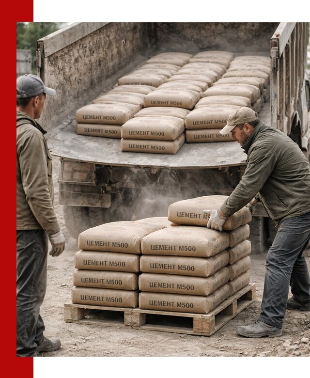 Цемент М500 с доставкой самосвалом в Керчи