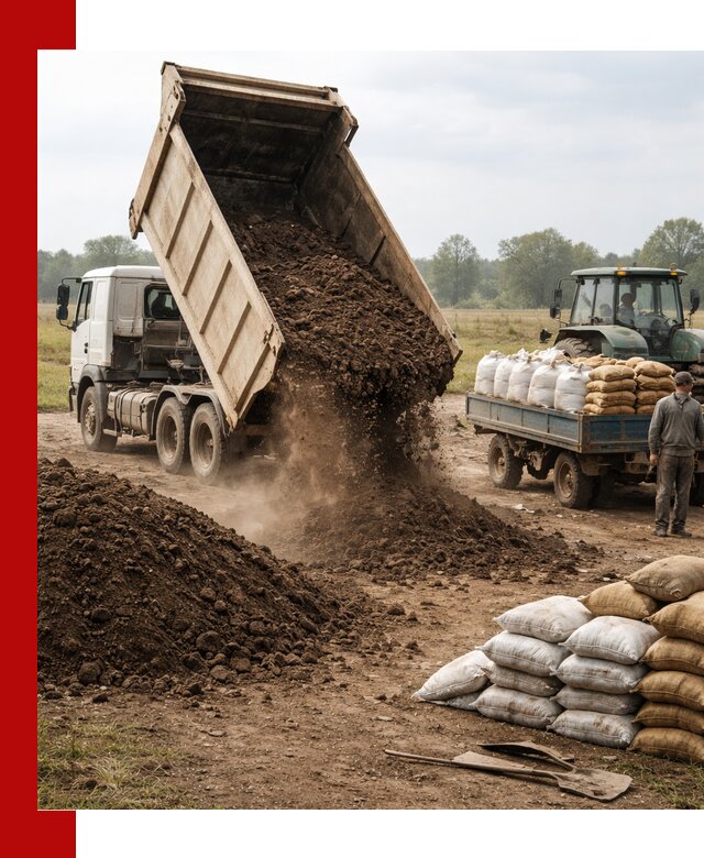 Доставка грунта и удобрений оптом в Керчи для сельхоз и строительства