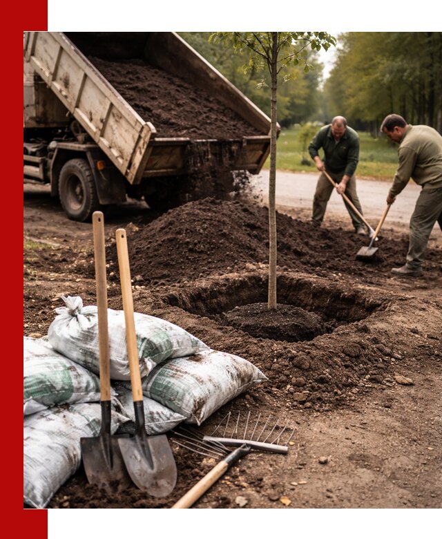 Грунт для посадки деревьев в Керчи — доставка и подготовка почвы