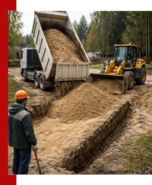 Доставка песчаного грунта в Керчи для строительных работ