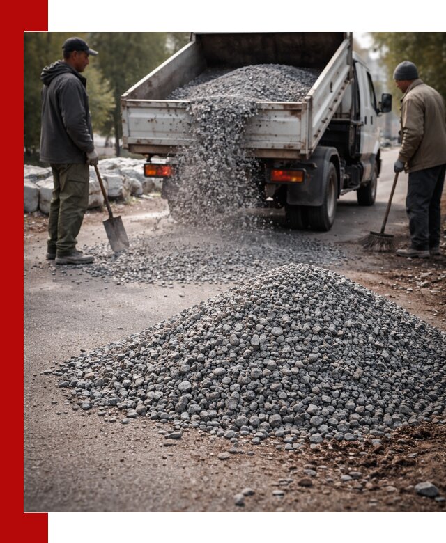 Гранитная крошка для посыпки дорог и тротуаров в Керчи