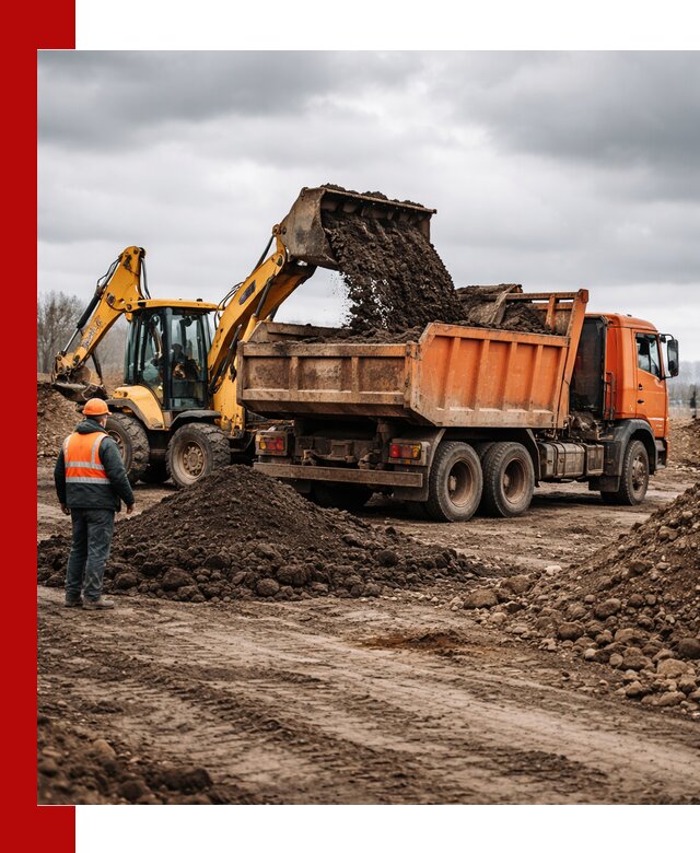 Вывоз грунта и строительного мусора в Керчи грузовыми самосвалами