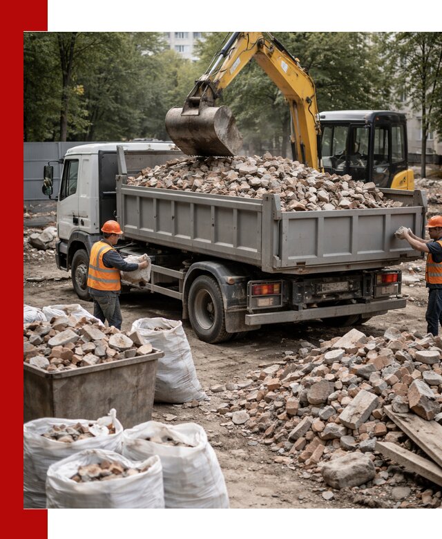Вывоз строительного мусора в Керчи с самосвалами и контейнерами